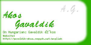 akos gavaldik business card